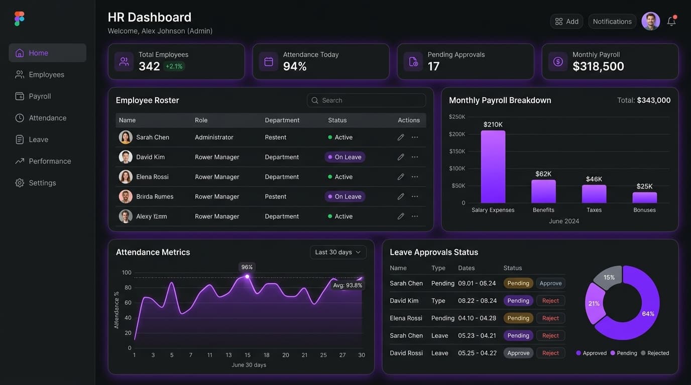 Enterprise HRMS Platform Interface Preview