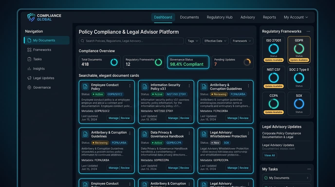 PolicyGuard Advisory Platform Interface Preview